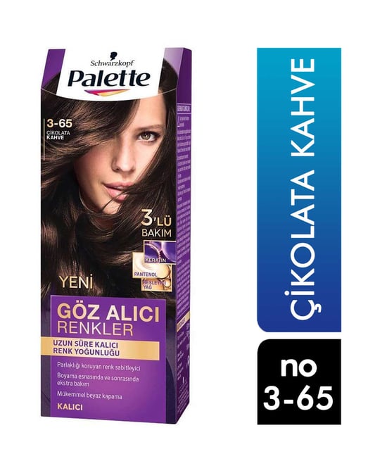 Palette Göz Alıcı Renkler 3-65 Çikolata Kahve Kadın Saç Boyası