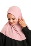 Hürrem Bone Pudra Pratik Hazır Geçmeli Tesettür Eşarp Sandy Kumaş Sade 1600_06