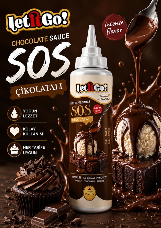 Let It Go Çikolata Aromalı Sos 300 Gr *waffle* Krep*pankek* Triliçe Sosu