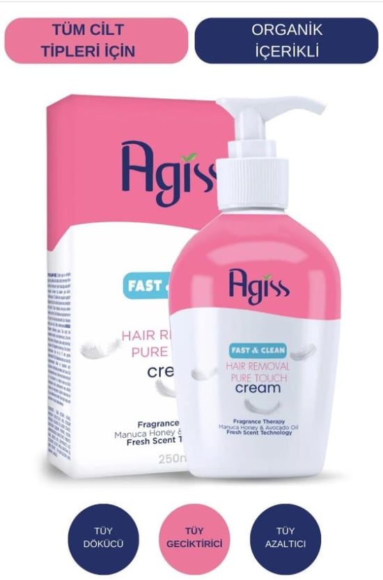 Agiss Tüy Dökücü Krem 250 Ml (pompalı)