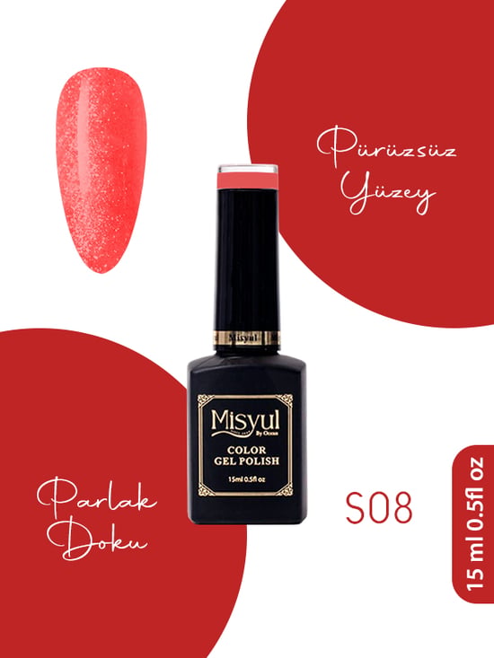 Misyul Uv Led Kalıcı Oje Nail Art 15 Ml Simli Seri S08