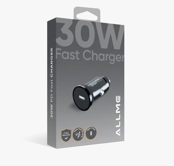 Allme Pd 30w Hızlı Araç Şarj Adaptörü Siyah