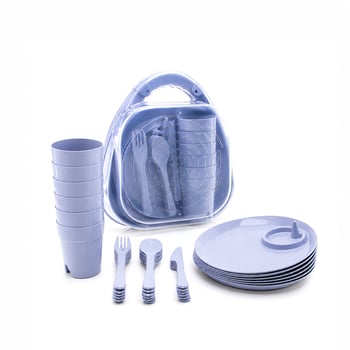 İnura Global Mienca Mrd-473 Clean Life Ksk-108 Piknik Seti ( 32pcs ) Plastik Renkli (6-tabak-6-bardak-6-çatal6-kaşık-6-bıçak+( 2 Bölmeli Pls.çanta)