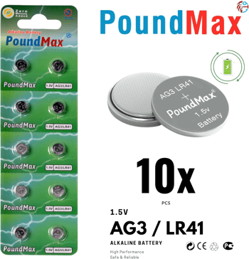 10 Adet Ag3 Lr41 Lr736 / L736 / G3 / G3a / 3ga / 192 / Gp192 / V3ga / Rw87 1.5v Poundmax Piller
