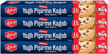 Roll-up Kesilmiş Yağlı Pişirme Kağıdı 16 Yaprak 4lü Kutu Set
