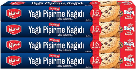 Roll-up Kesilmiş Yağlı Pişirme Kağıdı 16 Yaprak 4lü Kutu Set