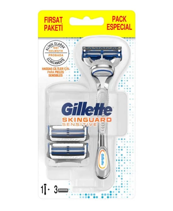 Gillette Skinguard Sensitive Tıraş Makinesi + 3 Yedek Bıçak