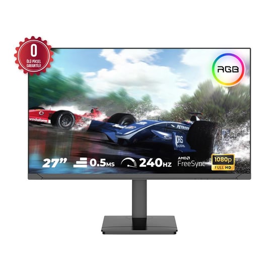 Cube 27" 240hz Flat Ips 0.5ms Freesync Hdr Pivot Dp Rgb Full Hd Pa-27p240f05 Gaming Monitör - Sıfır Ölü Piksel Garantili