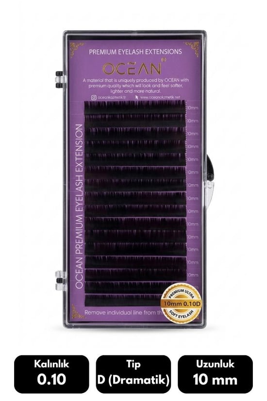 Ocean 0.10d Dramatik Kıvrım 10 Mm Soft Eyelash Doğal İpek Kirpik 16'lı