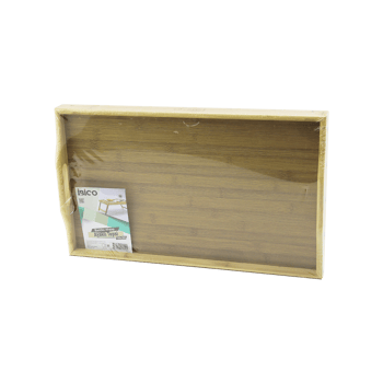 İ22-249 ( Dikdörtgen=50x30cm ) ( Aç Kapa Ayaklı = 20cm ) ( Ahşap Bambu ) Sunum Tepsi