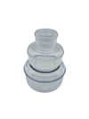 Crystal Ware F-402 ( 3pcs Set ) ( Yuvarlak & 4750ml ) Saklama Kabı ( Mika & Kristal Plastik ) ( 350ml & 1300 & 3100ml )
