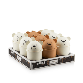 Qlux L-00586 Hippo ( Mini ) ( Ayıcık Modeli ) Masa Üstü Çöp Kovası ( Ofis & Çocuk Odası & Makyaj Vb.)