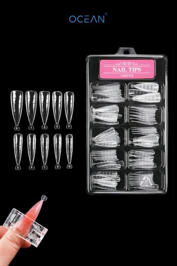 Ocean Nail Tips 100 Lü Poly Jel Kalıbı Kutulu Asu-59b
