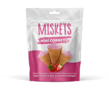 Mini Kornet Çilek Aromalı 50g (6’lı Paket)
