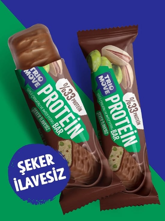 Trio Move %33 Protein Bar Antep Fıstıklı ve Sütlü 50 Gr