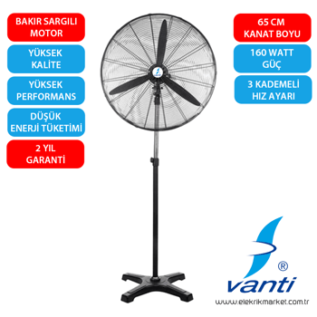 Vanti Sanayi Tipi Ayaklı Vantilatör 65cm (26inç)- Kcf291-ay