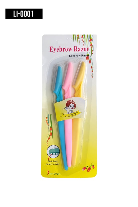 İthal Aksesuar Renkli 3'lü Kaş Usturası Li-0001
