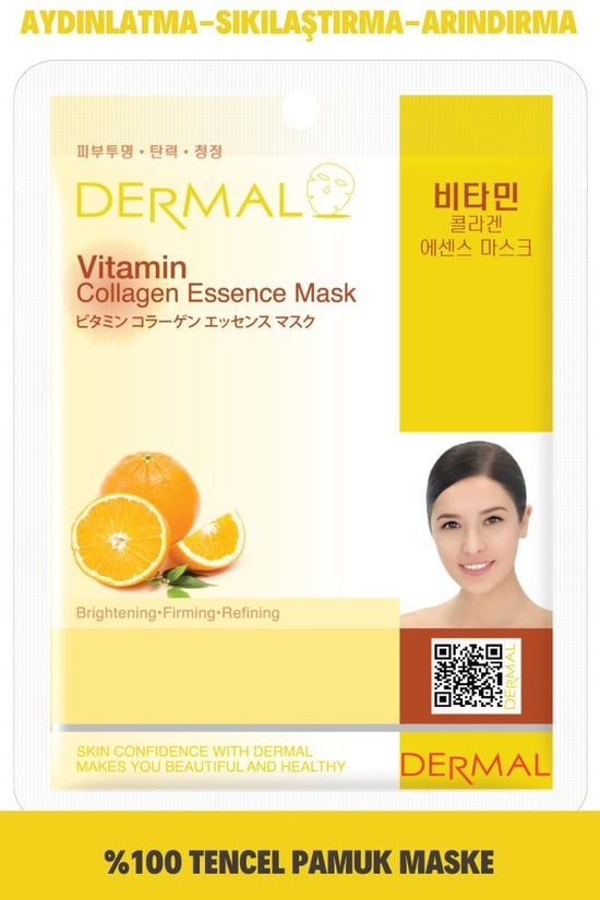 Dermal Aydınlatıcı, Sıkılaştırıcı, Arındırıcı Vitamin Özlü Kolajen Yüz Maskesi