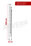 Asvera Endüstriyel 9 Metre 3 Parçalı Alüminyum Merdiven - 1.4 Mm Sürgülü Profesyonel Merdiven