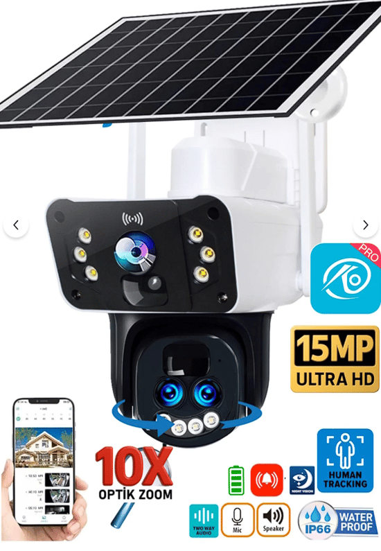 3950 15mp 10x Optik Zoom Ultrahd 4g Solar Akıllı Güvenlik Kamerası