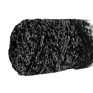 P Parla Makrome İpi 3mm Polyester Siyah Gümüş  Simli