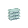 Dünya Mtf-16016-999 ( 3pcs & 8li ) ( Mini ) ( Küp Şekil ) Plastik Buzluk ( Kapaklı ) ( Silikon Taban=yapışmaz & Parmak Bas Çıkarlı )