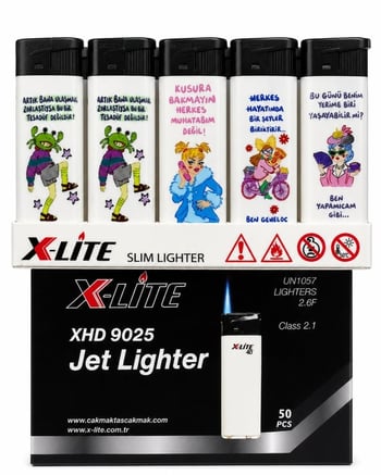 X-lite Je T Baskılı Resimli Figürlü Çakmak *50 Pcs