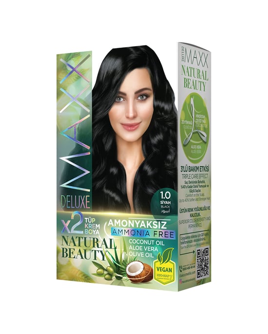 Maxx Deluxe Natural Beauty Amonyaksız Set Boya 1.0 Siyah