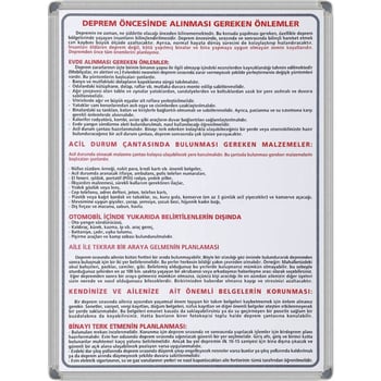 Deprem Öncesİ Levha (alüminyum Çerçeve)