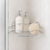K13-096 ( Tek Katlı & Üçgen ) ( Krom ) ( Metal ) Banyo Köşelik & Duşkabin Raf