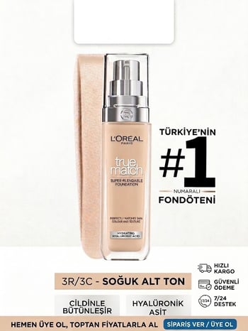 L'oreal Paris True Match Bakım Yapan Fondöten - 3c Soğuk Alt Ton