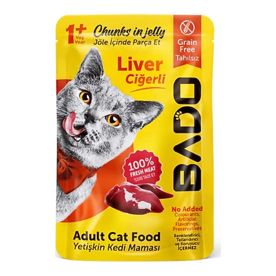 Bado Pouch Kedi Ciğerli Yaş Mama 85 Gr