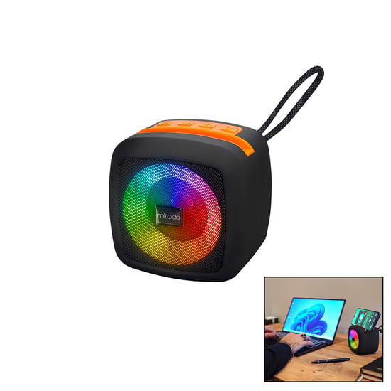 Mikado Md-29bt ( Siyah ) Kablosuz Hoparlör & Speaker Taşınabilir ( Işıklı ) ( Usb Şarjlı ) ( Bt & Tf Card ) ( 10 Mt Menzil ) 1200mah Pil & 5w