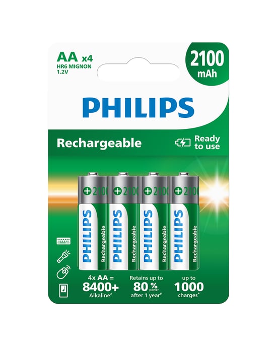 Philips 2100 Mah Şarjlı Aa Kalem Pil 4'lü Blister