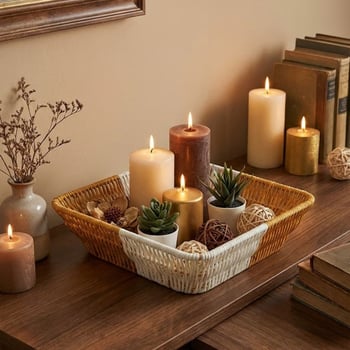 BUFFER® Kare Çift Renkli Plastik Rattan Ekmek ve Meyve Sepeti - Çok Amaçlı Banyo ve Mutfak Düzenleyi