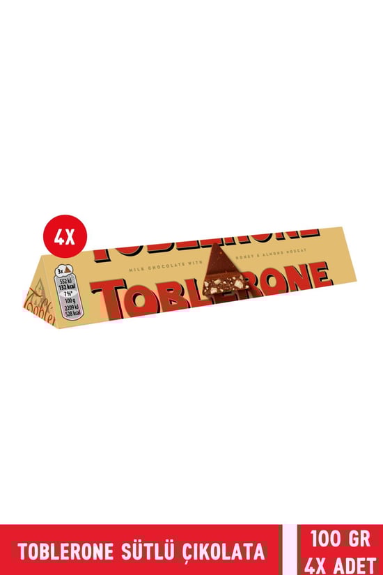 Toblerone Sütlü Çikolata 100 Gr -(4 X 100 Gr) 4 Adet