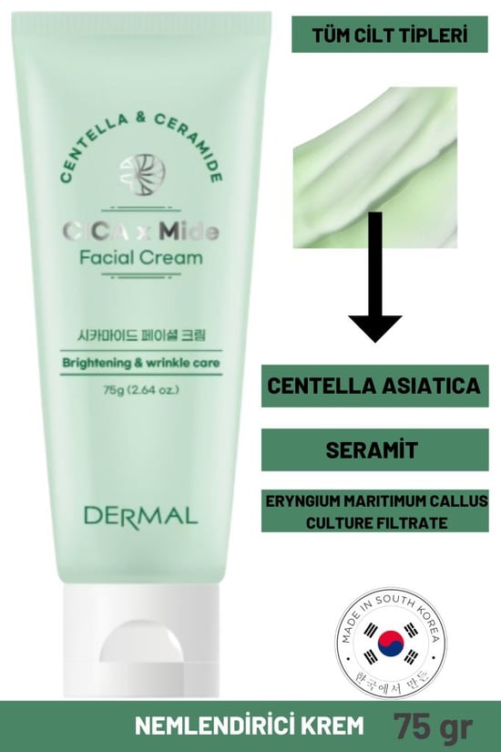 Dermal Cica X Mide Facial Cream Centella Asiatica ve Seramid Özlü