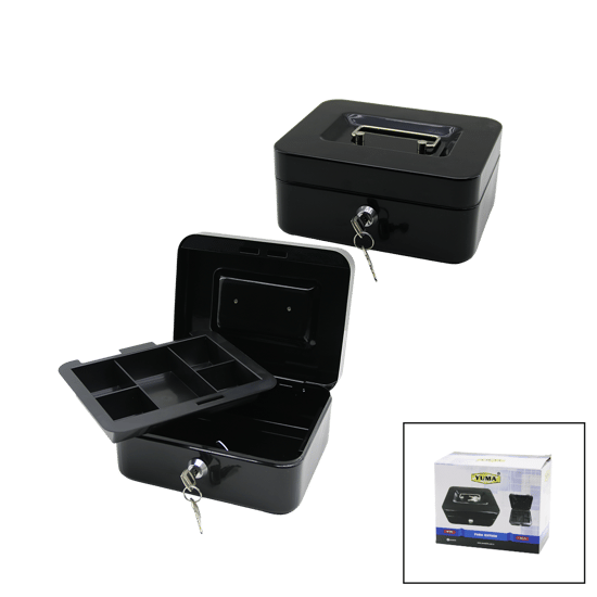 Yuma Ym-803 (küçük &15.2x11.8x8cm) Anahtarlı (metal) (para &değerli Eşya) Kutusu (2kat=tek+6 Bölme) (taşıma Kulp)