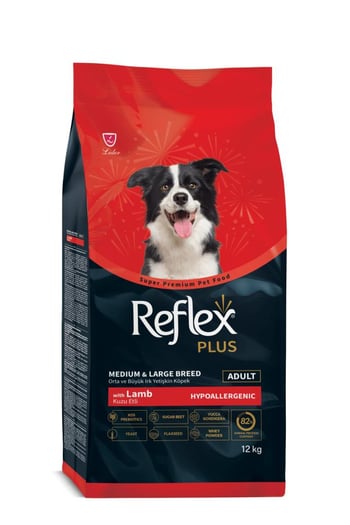 Reflex Plus Hipoalerjenik Kuzu Etli Orta ve Büyük Irk Yetişkin Köpek Maması 12 Kg