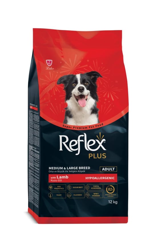 Reflex Plus Hipoalerjenik Kuzu Etli Orta ve Büyük Irk Yetişkin Köpek Maması 12 Kg
