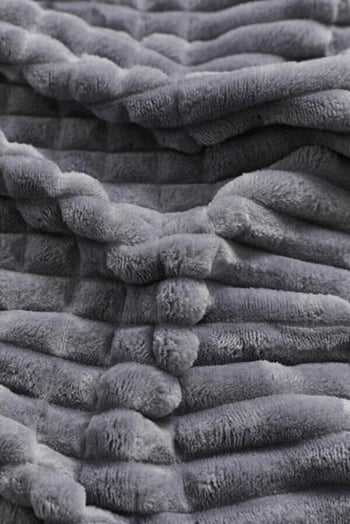 Merinos Modern Line 3 Parça Battaniye Seti - Koyu Gri Antrasit