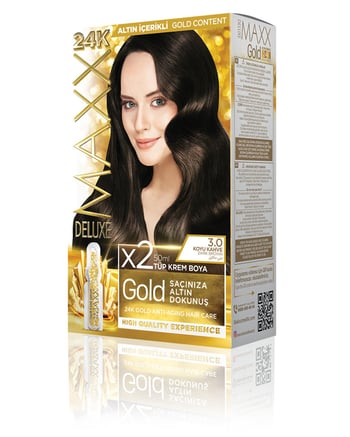 Maxx Deluxe Gold Beauty Set Boya 3.0 Koyu Kahve