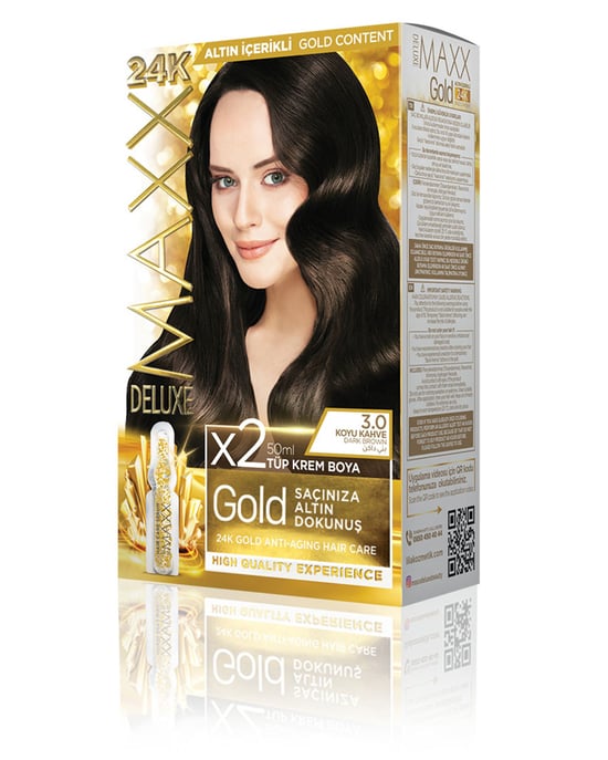 Maxx Deluxe Gold Beauty Set Boya 3.0 Koyu Kahve