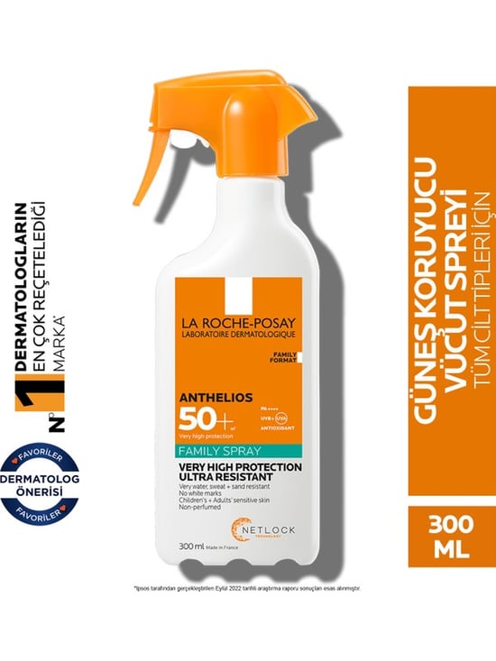 La Roche Posay Anthelios Family Vücut Güneş Spreyi Spf 50+ Tüm Cilt Tipleri için Hassas Koruma