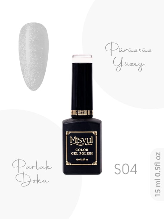 Misyul Uv Led Kalıcı Oje Nail Art 15 Ml Simli Seri S04
