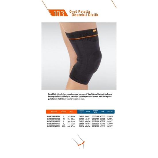 Luxor Örgü Patella Destekli Dizlik ( 103/s )