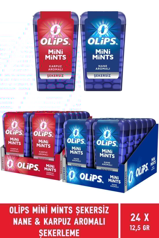 Olips Mini Mints Şekersiz Nane & Karpuz Aromalı Şekerleme 12,5 Gr