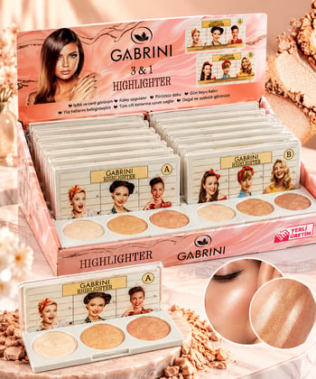 Gabrini 3'lü Işıltılı Yüz Aydınlatıcı Paleti