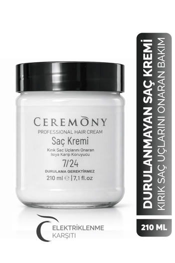 .ceremony Durulanmayan Saç Kremi 210 Ml | Elektriklenme Karşıtı Yumuşaklık & Kolay Tarama