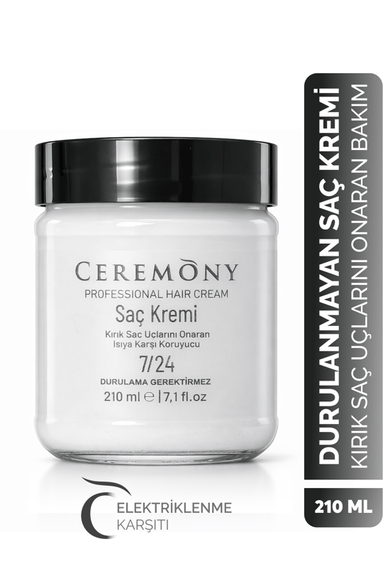 .ceremony Durulanmayan Saç Kremi 210 Ml | Elektriklenme Karşıtı Yumuşaklık & Kolay Tarama